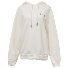 Off White Sudadera con capucha Liquid Arrows de algodón blanco roto Blanco