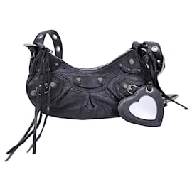 Balenciaga-Balenciaga Le Cagole XS Shoulder Bag in Black Leather-Black