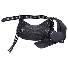 Balenciaga-Balenciaga Le Cagole XS Shoulder Bag in Black Leather-Black