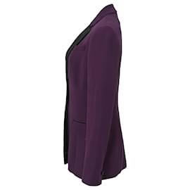Versace-Versace Blazer con cuello en contraste en lana violeta-Púrpura