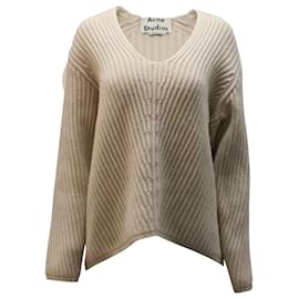 Acne-Acne Studios Suéter de punto Deborah en lana beige-Castaño,Beige