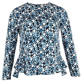 Diane von Furstenberg Galia Swing-Bluse aus blauer Seide Blau Hellblau