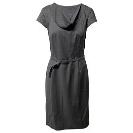 Joseph Pinstripe Dress in Grey Wool Grey