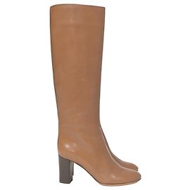Chloé Botas Chloe Joelho em Couro Marrom Marrom Vermelho