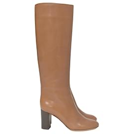 Chloé-Botas hasta la rodilla Chloe en cuero marrón-Castaño,Roja