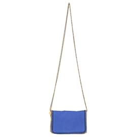 Stella Mc Cartney-Stella McCartney Bolso bandolera con solapa Falabella en lona azul-Azul,Azul claro