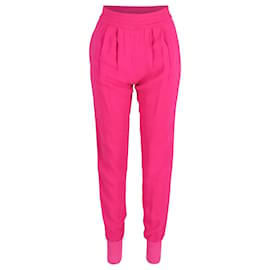 Stella Mc Cartney-Pantalones joggers de corte relajado en poliéster rosa fuerte de Stella McCartney-Rosa