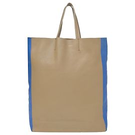 Céline Borsa tote Celine Bicolor Cabas in pelle beige e blu Beige