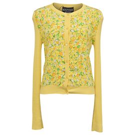 Cárdigan floral con botones de Boutique Moschino en algodón amarillo Amarillo