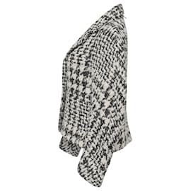 Thom Browne-Thom Browne Chaqueta tejida de pata de gallo en lana negra-Negro