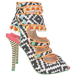 Sophia webster-Sandalias de satén con estampado azteca Amma de Sophia Webster en cuero multicolor-Otro