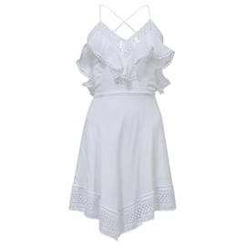 Autre Marque-Charo Ruiz Robe Midi à Empiècements En Dentelle Au Crochet Sabine En Coton Blanc-Blanc,Écru