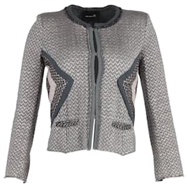 Isabel Marant-Isabel Marant Peru Chaqueta de tweed con estampado en zigzag de algodón gris-Gris