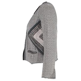 Isabel Marant-Isabel Marant Peru Chaqueta de tweed con estampado en zigzag de algodón gris-Gris