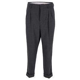 Ami Paris – Bundfaltenhose aus dunkelgrauer Wolle Anthrazitgrau