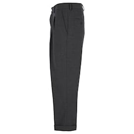 Ami-Pantalones plisados de lana antracita Ami Paris-Gris antracita