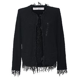 Giacca sfilacciata IRO Shivani in lana nera Nero
