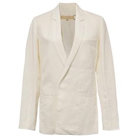 Blazer Michael Kors em Linho Branco Branco Cru