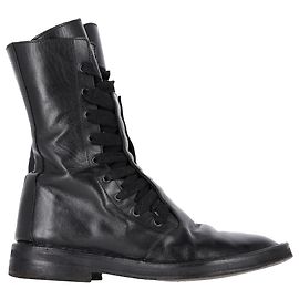 Ann Demeulemeester Biker Boots in Black Leather Black