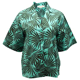Diane Von Furstenberg-Camisa con estampado tropical Diane Von Furstenberg en algodón verde y negro-Otro,Impresión de pitón