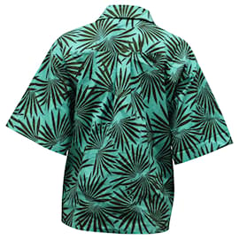 Diane Von Furstenberg-Camisa con estampado tropical Diane Von Furstenberg en algodón verde y negro-Otro,Impresión de pitón