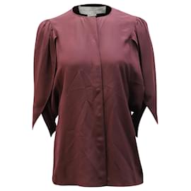 Stella Mc Cartney-Stella McCartney Bluse aus burgunderfarbener Seide-Rot,Bordeaux