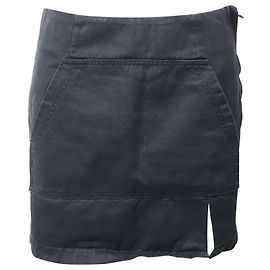 Minigonna a fessura Marc Jacobs in denim di cotone nero Nero