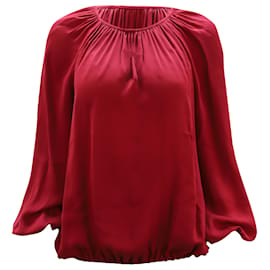 Diane Von Furstenberg-Diane von Furstenberg Marnie Bluse aus burgunderfarbener Seide-Bordeaux