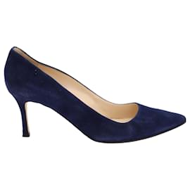 Manolo Blahnik-Manolo Blahnik BB Plain Pumps aus marineblauem Wildleder-Blau,Marineblau