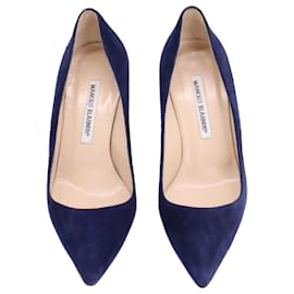 Manolo Blahnik-Manolo Blahnik BB Plain Pumps aus marineblauem Wildleder-Blau,Marineblau