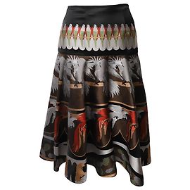 Fendi – Rock mit Papageien-Print aus mehrfarbiger Seide Andere Python drucken