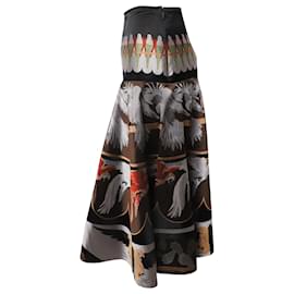 Fendi-Jupe Fendi à imprimé perroquet en soie multicolore-Autre,Imprimé python