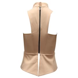 Autre Marque-Michelle Mason Top plongeant ras du cou sans manches en polyester nude-Marron,Chair