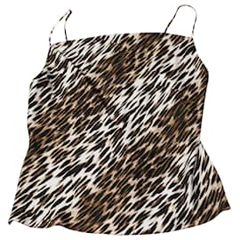 L'Agence-L’Agence Kay Camisole mit Wasserfallausschnitt aus Seide mit Animal-Print-Andere,Python drucken