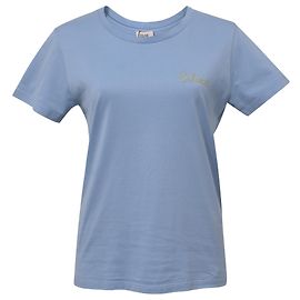 Céline Camiseta de manga corta con logo Celine de algodón azul Azul Azul claro