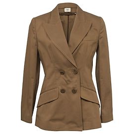 Blazer Fendi com peito forrado em algodão marrom Marrom Vermelho