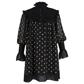 Philosophy di Lorenzo Serafini Mini-robe à col volanté en polyester noir Noir