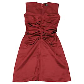 Isabel Marant-Minivestido fruncido femenino Isabel Marant Esta en viscosa burdeos-Roja,Burdeos