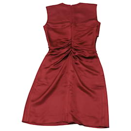 Isabel Marant-Isabel Marant Esta Feminines gerafftes Minikleid aus bordeauxroter Viskose-Rot,Bordeaux