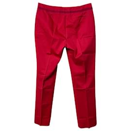 Salvatore Ferragamo-Pantalones Salvatore Ferragamo de algodón rojo-Roja