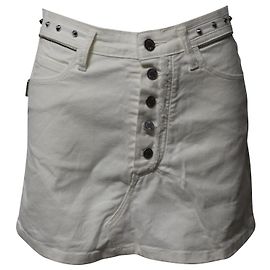 Minifalda Zadig & Voltaire Joy Spikes de algodón blanco Blanco