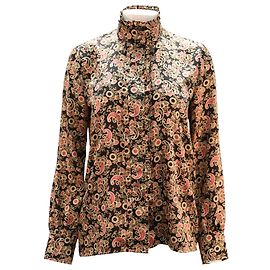 Camisa Sandro Paisley em cetim estampado preto Preto
