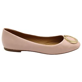 Chaussures plates Tory Burch Caterina en cuir rose Rose