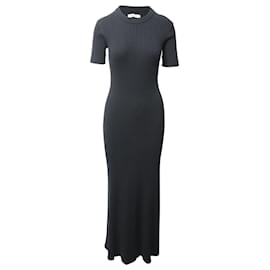 Autre Marque-Anna Quan Sasha Open-Back Ribbed Dress in Black Cotton-Black
