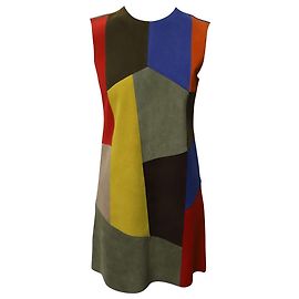 Abito patchwork Victoria Beckham in pelle scamosciata multicolor Altro Stampa python
