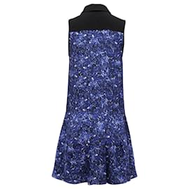 Proenza Schouler-Proenza Schouler Vestido acampanado microestampado en seda azul-Otro