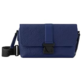 Louis Vuitton-Bolso mensajero LV Cape en piel de becerro Taurillion zafiro-Azul