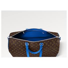 Louis Vuitton-LV Keepall 50 bandouliere macassar blue-Blue