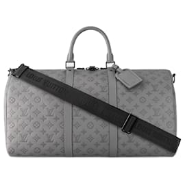 Louis Vuitton-LV Keepall 50 gris de cuero nuevo-Gris