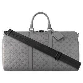Louis Vuitton LV Keepall 50 en cuir gris neuf Gris